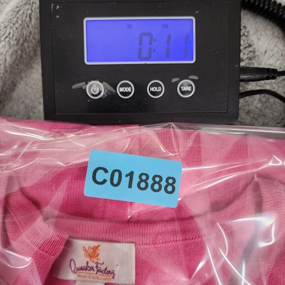 Quacker Factory Sweater Womens S Pink White Polka Dot V-Neck Buttons Preppy - Picture 10 of 10